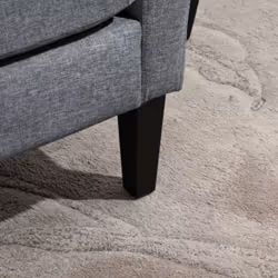HOMCOM Modern Armchair Accent Chair with Rubber Wood Legs for Bedroom Grey - Additional view 4
