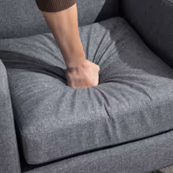 HOMCOM Modern Armchair Accent Chair with Rubber Wood Legs for Bedroom Grey - Additional view 8