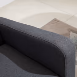 HOMCOM Linen Modern-Curved 2-Seat Sofa Loveseat w/ Thick Cushion Wood Legs Grey - Additional view 5