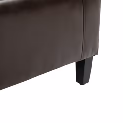 HOMCOM 40x90cm PU Leather Storage Ottoman Bench Wood Frame w/ Tufting Feet Brown - Additional view 8