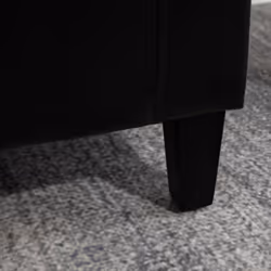 HOMCOM 40x90cm PU Leather Storage Ottoman Bench Wood Frame w/ Tufting Feet Black - Additional view 8