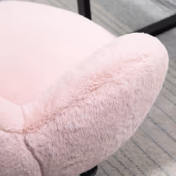 HOMCOM Fluffy Leisure Chair Office Chair with Backrest Armrest Wheels Pink - Additional view 6