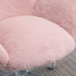 HOMCOM Fluffy Leisure Chair Office Chair with Backrest Armrest Wheels Pink - Additional view 7