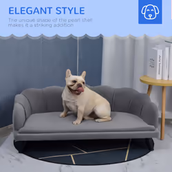 PawHut Dog Sofa, Pet Couch Bed for Medium, Large Dogs w/ Legs, Cushion - Grey - Additional view 5