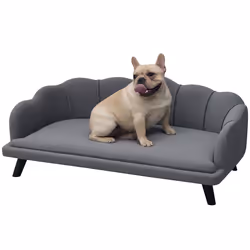 PawHut Dog Sofa, Pet Couch Bed for Medium, Large Dogs w/ Legs, Cushion - Grey - Additional view 8