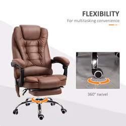 Vinsetto Ergonomic Heated 6 Points Vibration Massage Office Chair Brown - Additional view 5