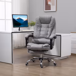Vinsetto Heated 6 Points Vibration Massage Executive Office Chair Grey