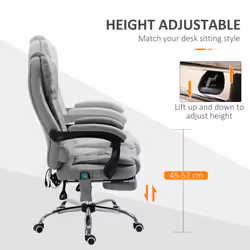 Vinsetto Heated 6 Points Vibration Massage Executive Office Chair Grey - Additional view 5