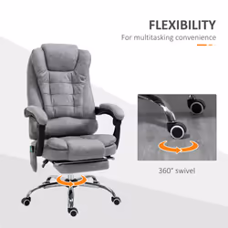 Vinsetto Heated 6 Points Vibration Massage Executive Office Chair Grey - Additional view 6