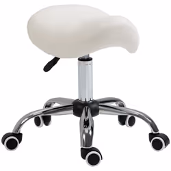 HOMCOM PU Leather Saddle Stool w/ Moulded Padded Seat Adjustable Height Cream - Additional view 8