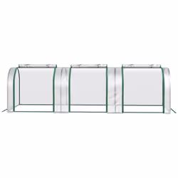 Outsunny Tunnel Greenhouse Steel Frame for Garden w/ Zipper Doors - Additional view 6