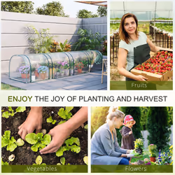 Outsunny Tunnel Greenhouse Steel Frame for Garden w/ Zipper Doors - Additional view 4