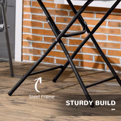 Outsunny Round Garden Dining Table for 4, Foldable Outdoor Table for Garden - Additional view 5