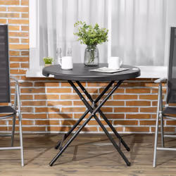 Outsunny Round Garden Dining Table for 4, Foldable Outdoor Table for Garden - Additional view 6
