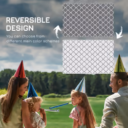 Outsunny Reversible Waterproof Outdoor Rug W/ Carry Bag, 182 x 274 cm, Grey - Additional view 6