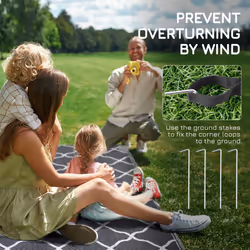 Outsunny Reversible Waterproof Outdoor Rug W/ Carry Bag, 182 x 274 cm, Grey - Additional view 7