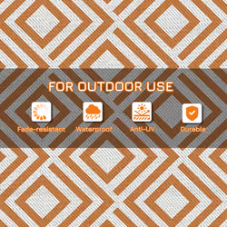 Outsunny Reversible Waterproof Outdoor Rug W/ Carry Bag, 182 x 274 cm, Brown - Additional view 4
