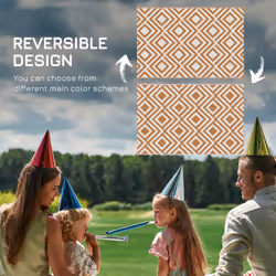 Outsunny Reversible Waterproof Outdoor Rug W/ Carry Bag, 182 x 274 cm, Brown - Additional view 5