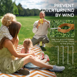 Outsunny Reversible Waterproof Outdoor Rug W/ Carry Bag, 182 x 274 cm, Brown - Additional view 6