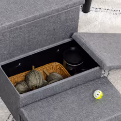 PawHut 3 Step Dog Steps with Storage Boxes, Cat Stairs for Bed Sofa, Light Grey - Additional view 6