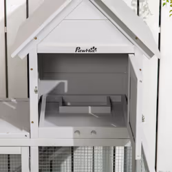 PawHut 5FT Rabbit Hutch with Run Wooden Large Guinea Pig Cage for Indoor, Grey - Additional view 6