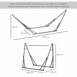 Outsunny Foldable Hammock Stand, 2 in 1 Hammock Net Stand & Clothes Drying Rack