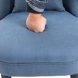 HOMCOM Fabric Single Sofa Armchair Upholstered with Pillow Wood Leg Blue - Additional view 6