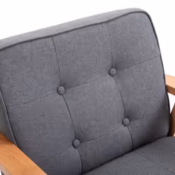 Homcom Retro Accent Single Chair Beech Wood Frame Armchair Cushion - Additional view 6