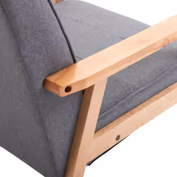 Homcom Retro Accent Single Chair Beech Wood Frame Armchair Cushion - Additional view 8