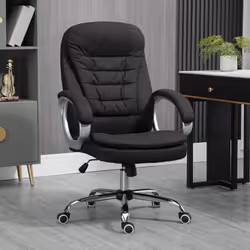 Vinsetto Ergonomic Office Chair Adjustable Height Swivel Wheels, Black