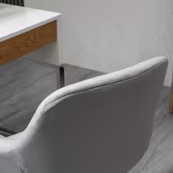 Vinsetto Velvet Home Office Chair Desk Chair Adjustable Height, Grey - Additional view 8