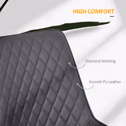 HOMCOM Set Of 2 Quilted PU Leather Dining Chairs w/ Metal Frame 4 Legs Grey - Additional view 5