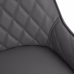 HOMCOM Set Of 2 Quilted PU Leather Dining Chairs w/ Metal Frame 4 Legs Grey - Additional view 7