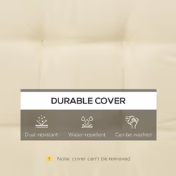 Outsunny 42 x 42cm Replacement Garden Seat Cushion Pad with Ties, Cream