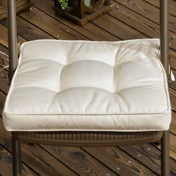 Outsunny 42 x 42cm Replacement Garden Seat Cushion Pad with Ties, Cream - Additional view 5