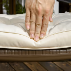 Outsunny 42 x 42cm Replacement Garden Seat Cushion Pad with Ties, Cream - Additional view 6