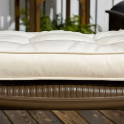 Outsunny 42 x 42cm Replacement Garden Seat Cushion Pad with Ties, Cream - Additional view 7