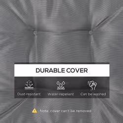 Outsunny 42 x 42cm Replacement Garden Seat Cushion Pad with Ties, Grey