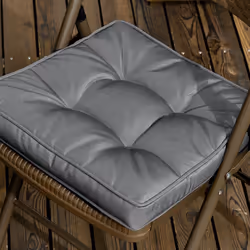 Outsunny 42 x 42cm Replacement Garden Seat Cushion Pad with Ties, Grey - Additional view 5