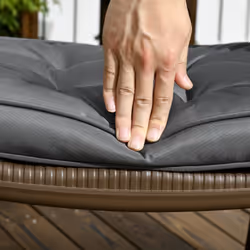 Outsunny 42 x 42cm Replacement Garden Seat Cushion Pad with Ties, Grey - Additional view 6
