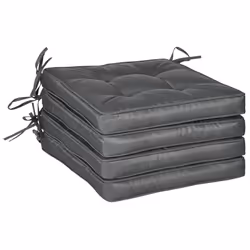 Outsunny 42 x 42cm Replacement Garden Seat Cushion Pad with Ties, Grey - Additional view 8