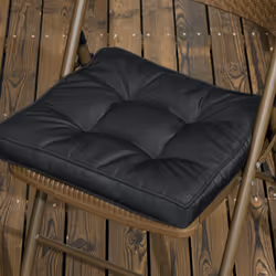 Outsunny 42 x 42cm Replacement Garden Seat Cushion Pad with Ties, Black - Additional view 5
