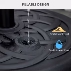 Outsunny Garden Umbrella Base Water or Sand Filled Weight with Built-In Handle - Additional view 4