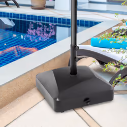 Outsunny Garden Umbrella Base 43kg Water or 60kg Sand Filled with Wheels