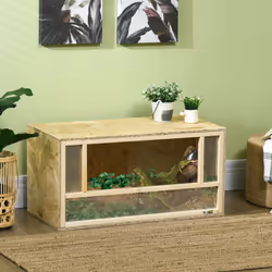 PawHut 80cm Reptile Terrarium Vivarium w/ Glass Sliding Doors, Breathable Mesh