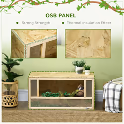 PawHut 80cm Reptile Terrarium Vivarium w/ Glass Sliding Doors, Breathable Mesh