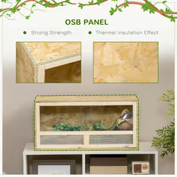 PawHut 60cm Reptile Terrarium Vivarium w/ Glass Sliding Doors, Breathable Mesh