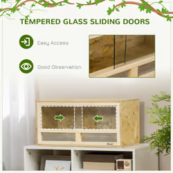 PawHut 60cm Reptile Terrarium Vivarium w/ Glass Sliding Doors, Breathable Mesh - Additional view 4