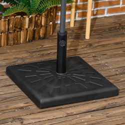 Outsunny 19kg Square Resin Garden Parasol Base for Poles 32mm, 38mm, 48mm
