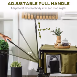 Outsunny Folding Wagon Garden Cart Collapsible Camping Trolley for Outdoor
